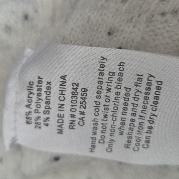 John + Jenn Sz Small Cream Knit Speckled Open Pocket Longline Cardigan Sweater - Picture 13 of 13